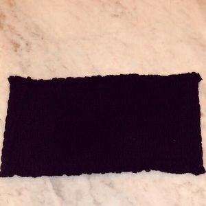 Brandy Melville Black Bandeau Ripped Top NWOT